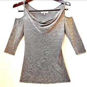 Umgee knotted cold shoulder blk/white S, like new